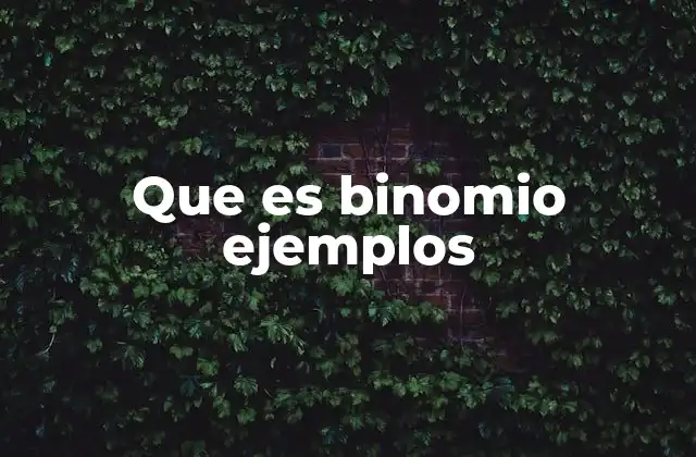 Que es Binomio Ejemplos