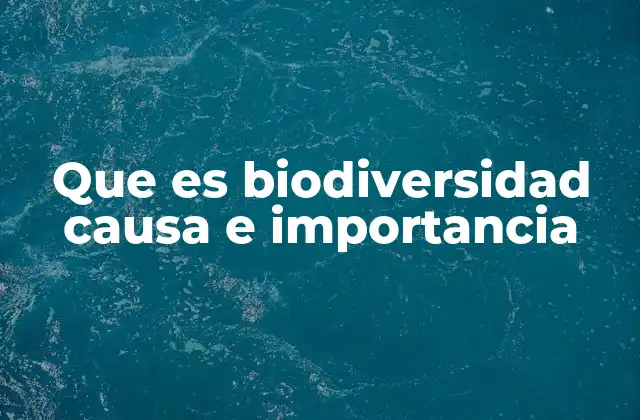 Que es Biodiversidad Causa e Importancia