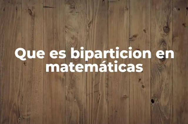 Que es Biparticion en Matemáticas