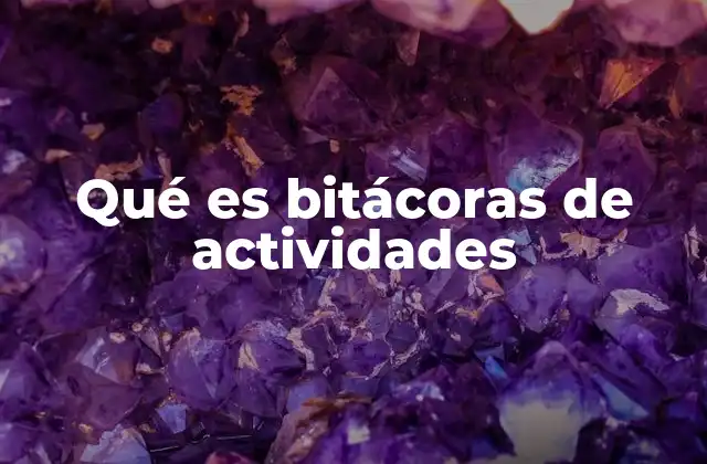 Qué es Bitácoras de Actividades