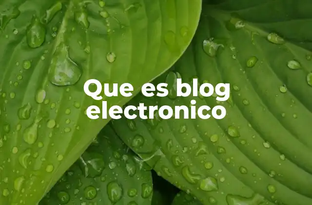 Que es Blog Electronico
