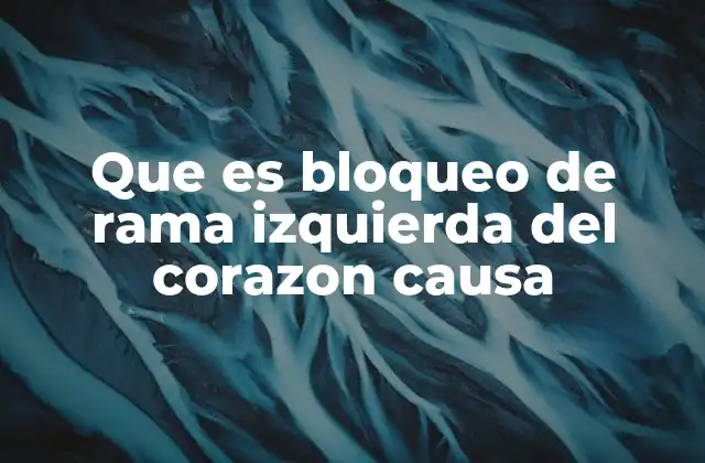 Que es Bloqueo de Rama Izquierda Del Corazon Causa