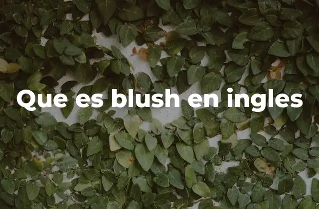 Que es Blush en Ingles