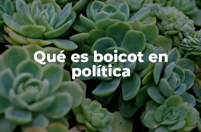 Qué es Boicot en Política
