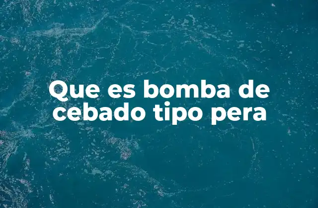 Funcionamiento y componentes de una bomba de cebado tipo pera