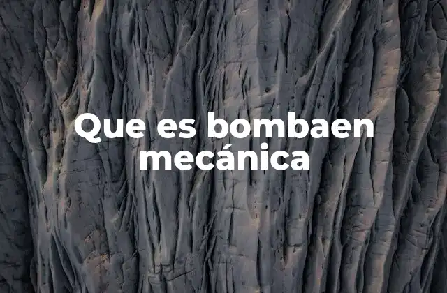 Que es Bombaen Mecánica