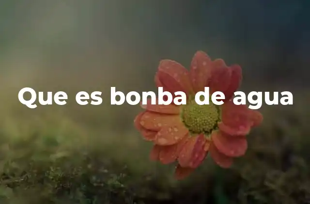 Que es Bonba de Agua