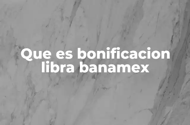 Que es Bonificacion Libra Banamex