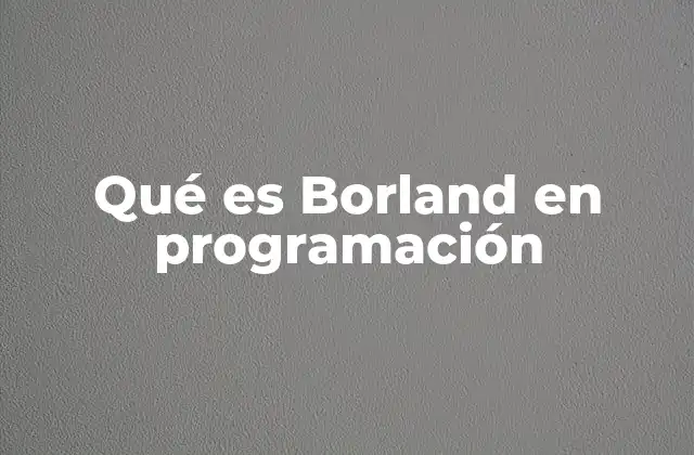 Qué es Borland en Programación