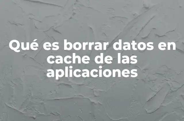 Qué es Borrar Datos en Cache de las Aplicaciones