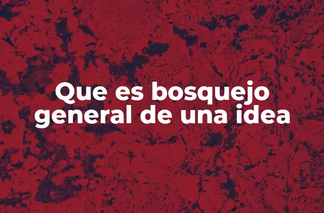 Que es Bosquejo General de una Idea