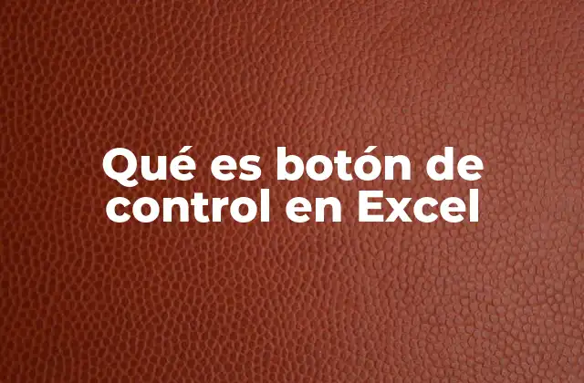Qué es Botón de Control en Excel