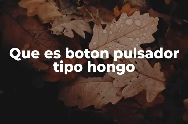 Que es Boton Pulsador Tipo Hongo