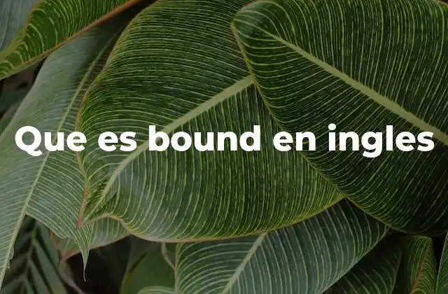 Que es Bound en Ingles