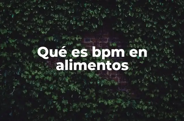 Qué es Bpm en Alimentos