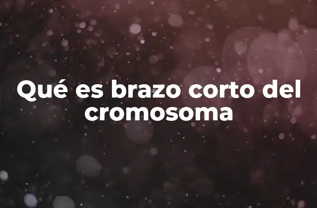 Qué es Brazo Corto Del Cromosoma