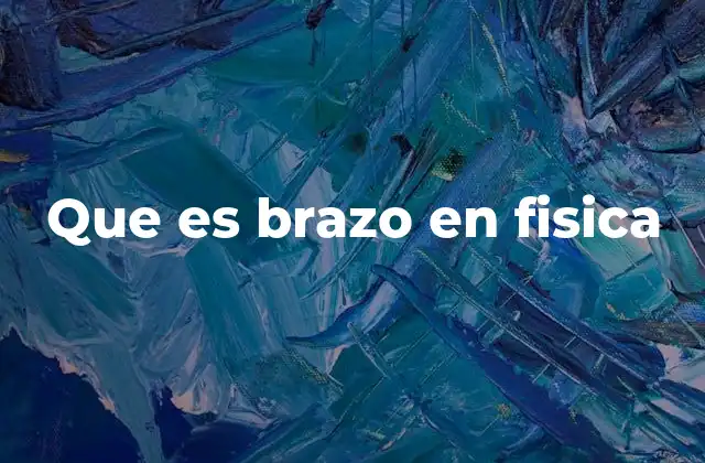 Que es Brazo en Fisica