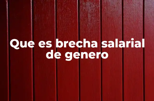 Que es Brecha Salarial de Genero