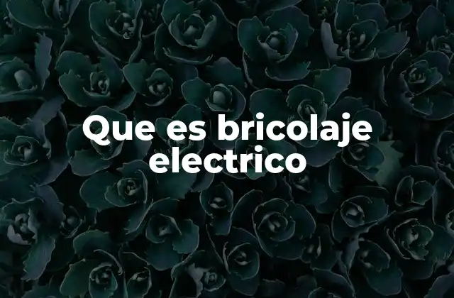 Que es Bricolaje Electrico