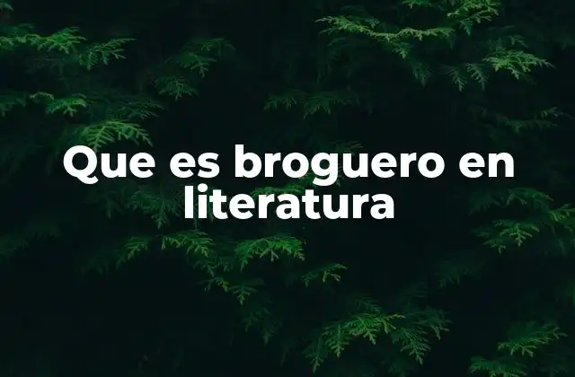Que es Broguero en Literatura