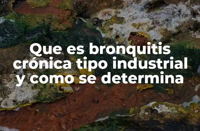 Que es Bronquitis Crónica Tipo Industrial y como Se Determina 2 Factores que contribuyen al desarrollo de la bronquitis crónica industrial