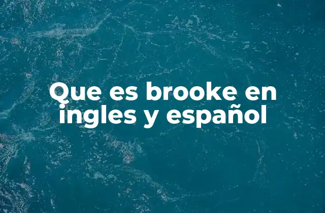 Que es Brooke en Ingles y Español