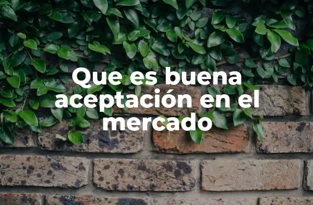 Que es Buena Aceptación en el Mercado
