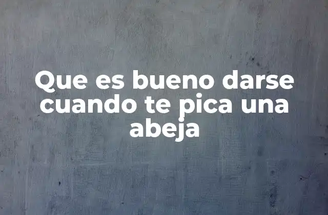 Que es Bueno Darse Cuando Te Pica una Abeja 2 Cómo la reacción del cuerpo a una picadura de abeja afecta tu salud
