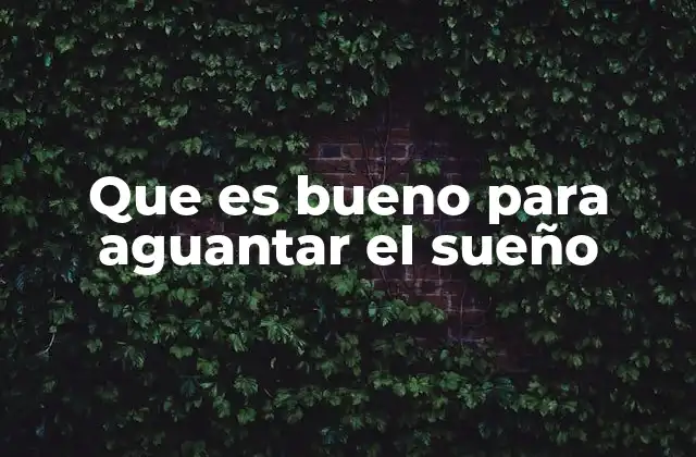 Que es Bueno para Aguantar el Sueño