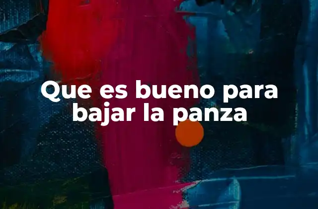 Que es Bueno para Bajar la Panza