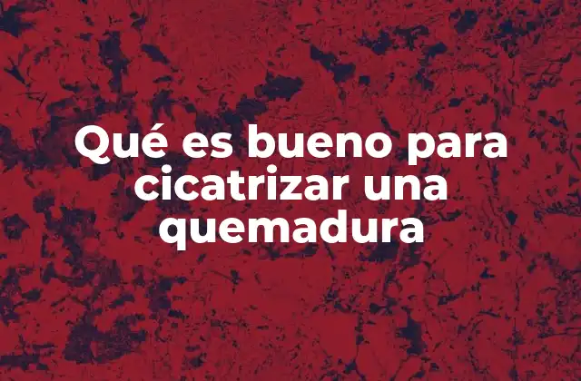 Qué es Bueno para Cicatrizar una Quemadura