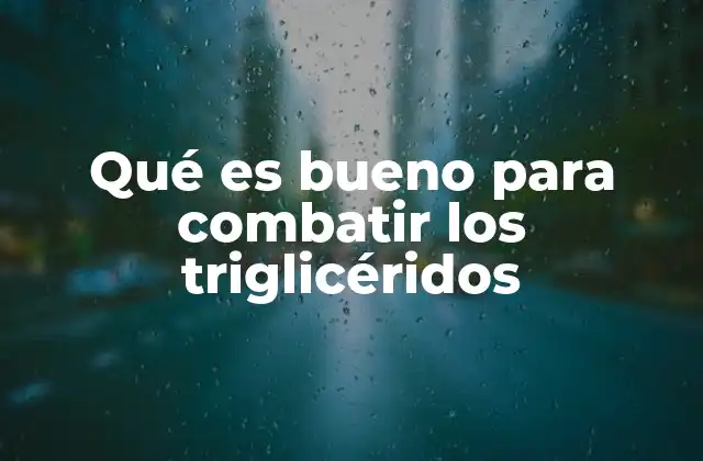 Qué es Bueno para Combatir los Triglicéridos