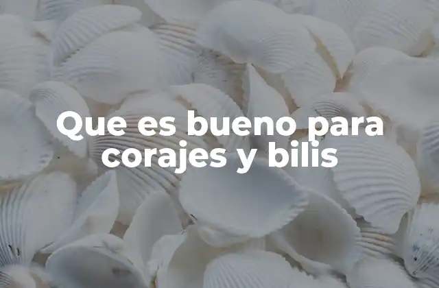 Que es Bueno para Corajes y Bilis