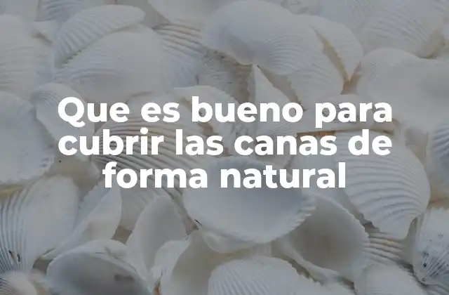 Que es Bueno para Cubrir las Canas de Forma Natural