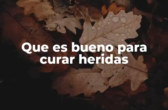 Que es Bueno para Curar Heridas