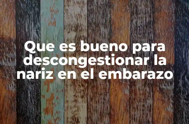 Que es Bueno para Descongestionar la Nariz en el Embarazo