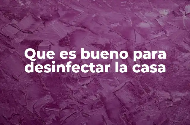 Que es Bueno para Desinfectar la Casa