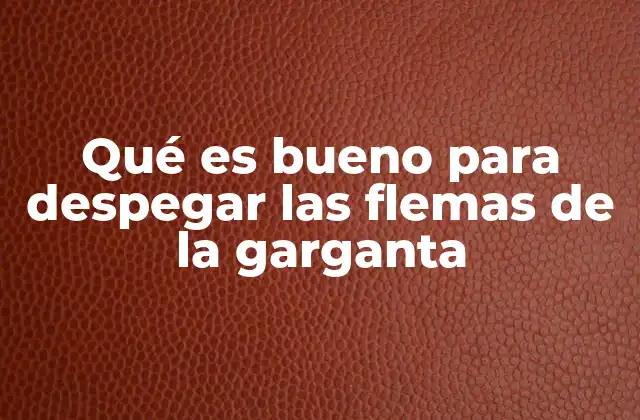 Qué es Bueno para Despegar las Flemas de la Garganta