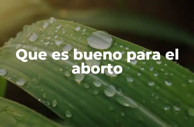 Que es Bueno para el Aborto