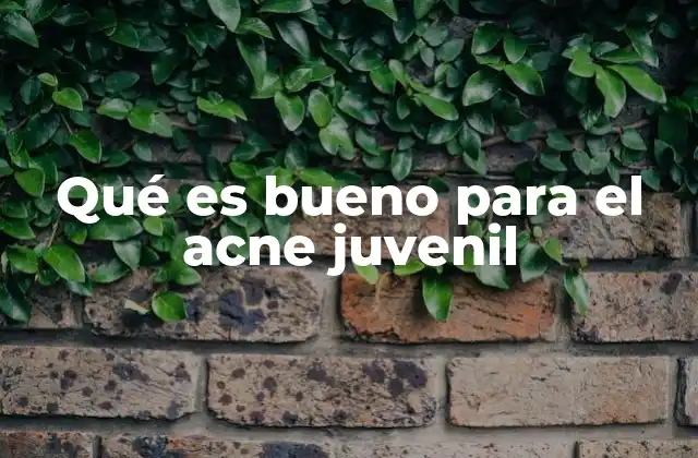 Qué es Bueno para el Acne Juvenil