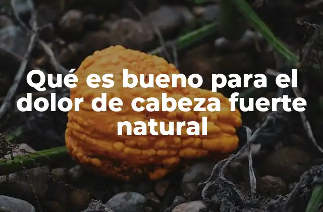 Qué es Bueno para el Dolor de Cabeza Fuerte Natural