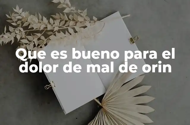 Que es Bueno para el Dolor de Mal de Orin