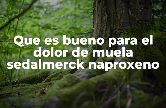 Que es Bueno para el Dolor de Muela Sedalmerck Naproxeno