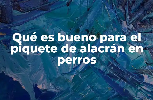 Qué es Bueno para el Piquete de Alacrán en Perros