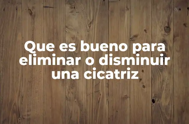 Que es Bueno para Eliminar o Disminuir una Cicatriz