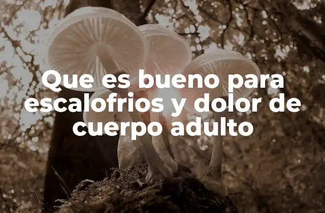 Que es Bueno para Escalofrios y Dolor de Cuerpo Adulto