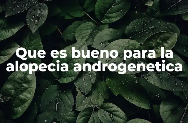 Que es Bueno para la Alopecia Androgenetica