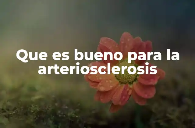Que es Bueno para la Arteriosclerosis