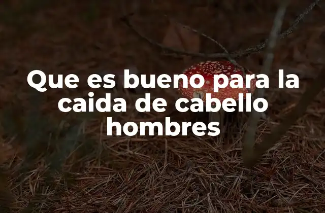 Que es Bueno para la Caida de Cabello Hombres