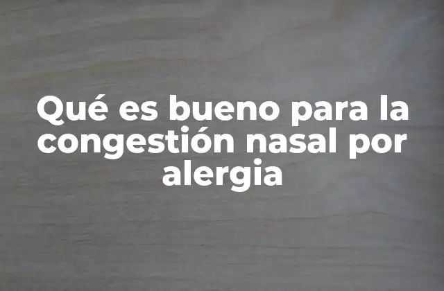 Qué es Bueno para la Congestión Nasal por Alergia
